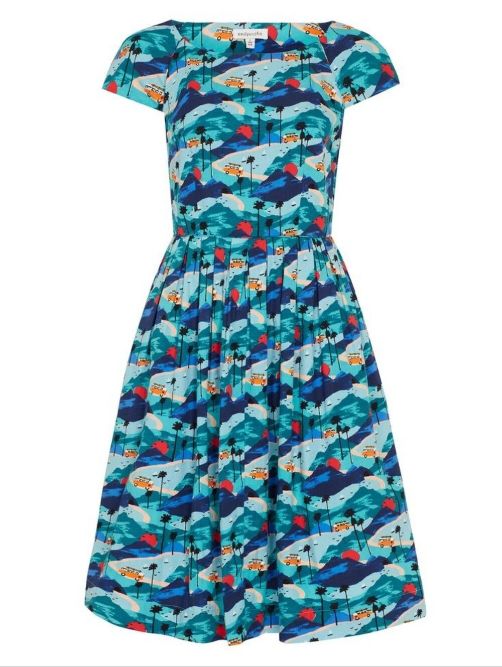 Emily And Fin Claudia Blue Casual Day Dress Size 16UK